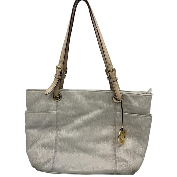 Michael Kors Handbags - Michael Kors Large White Cream Leather Tote Bag